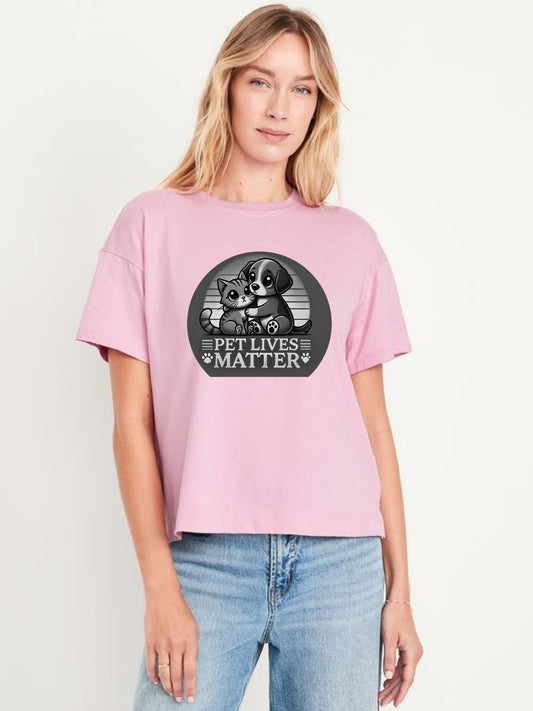 Pink T-shirt with black image