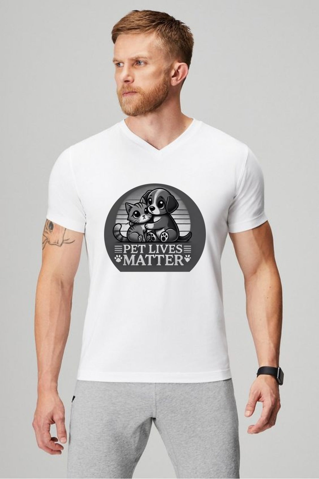 White T-shirt with black image